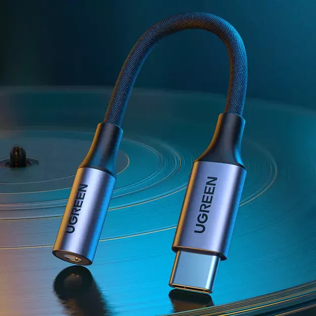 Ugreen AV161 adapter for headphones mini jack 3.5 mm (female) / USB-C (male) 10 cm - gray 3