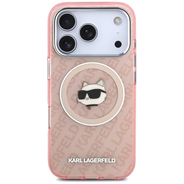 Karl Lagerfeld IML Choupette Head Logo MagSafe Case for iPhone 17 Pro - Pink 2