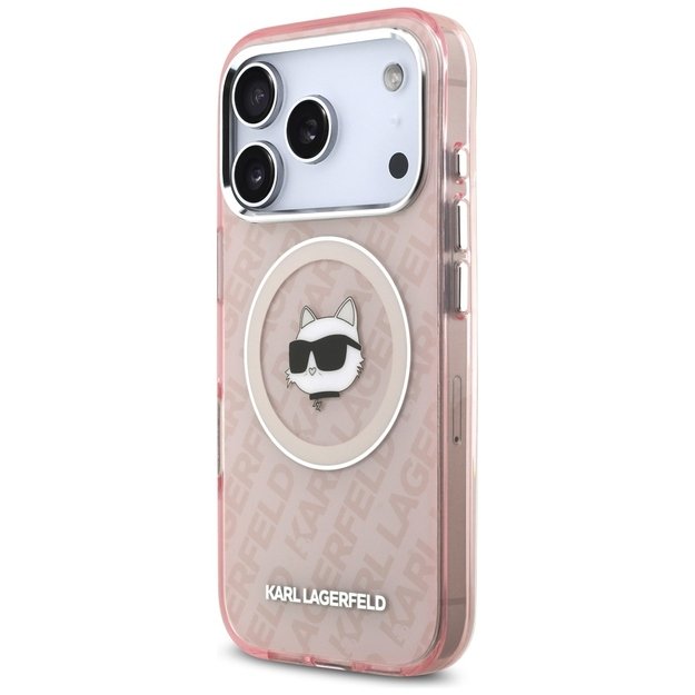 Karl Lagerfeld IML Choupette Head Logo MagSafe Case for iPhone 17 Pro - Pink 1