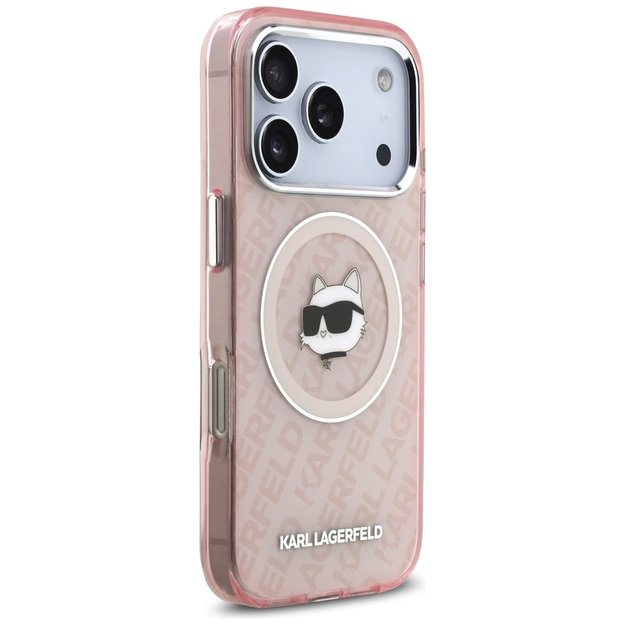 Karl Lagerfeld IML Choupette Head Logo MagSafe Case for iPhone 17 Pro - Pink 3