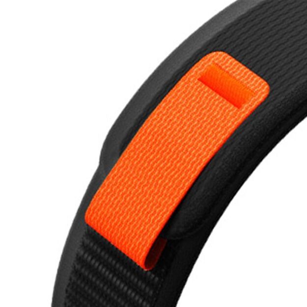 Tech-Protect Nylon Strap for Garmin Fenix 5 / 6 / 6 Pro / 7 - Black/Orange 3