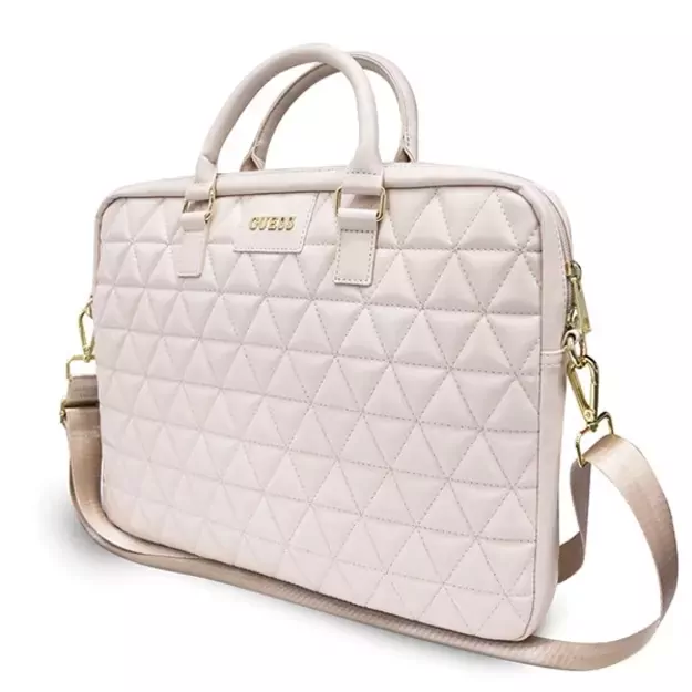 Guess Quilted bag for a 16&quot  laptop - pink 1