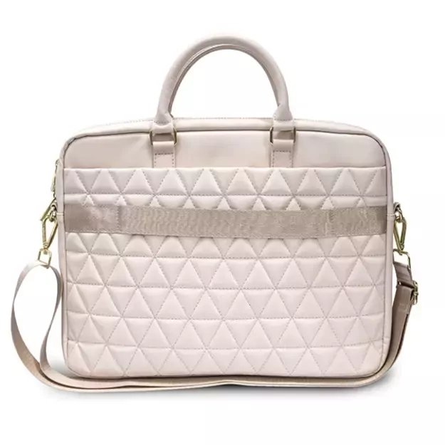 Guess Quilted bag for a 16&quot  laptop - pink 2