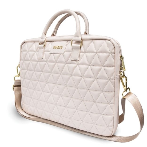 Guess Quilted bag for a 16&quot  laptop - pink 1