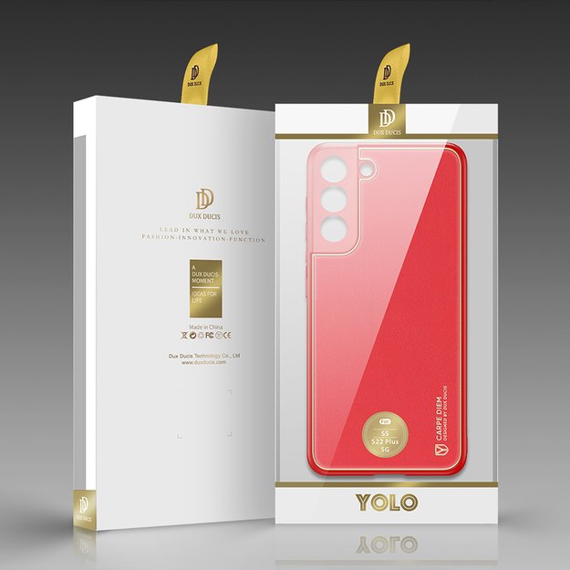 Dux Ducis Yolo elegant cover made of ecological leather for Samsung Galaxy S22 + (S22 Plus) red 22