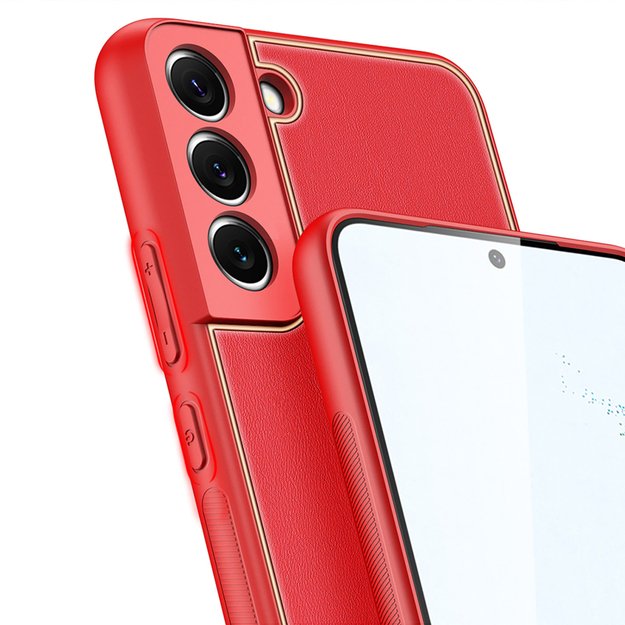 Dux Ducis Yolo elegant cover made of ecological leather for Samsung Galaxy S22 + (S22 Plus) red 24