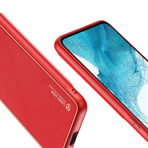 Dux Ducis Yolo elegant cover made of ecological leather for Samsung Galaxy S22 + (S22 Plus) red 25