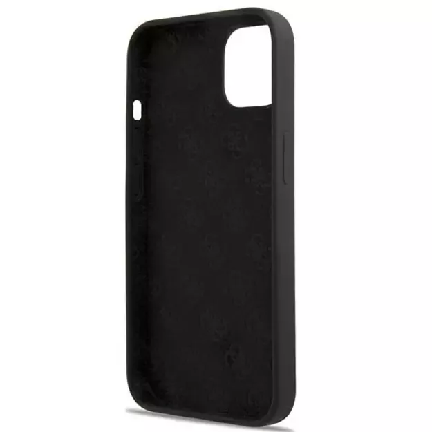 Guess GUHMP13MLSLMGBK iPhone 13 6.1&quot  black/black hardcase Silicone Script Gold Logo Magsafe 5