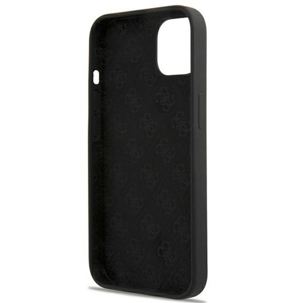 Guess GUHMP13MLSLMGBK iPhone 13 6.1&quot  black/black hardcase Silicone Script Gold Logo Magsafe 11