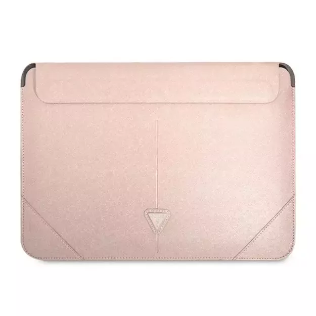 Guess Saffiano Triangle Logo case for a 14&quot  laptop - pink