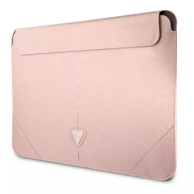 Guess Saffiano Triangle Logo case for a 14&quot  laptop - pink 1