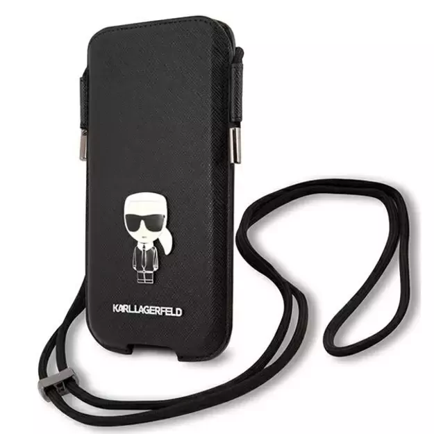 Karl Lagerfeld Torebka KLHCP12MOPHKMK 6,1  czarny/black hardcase Saffiano Ikonik Karl s