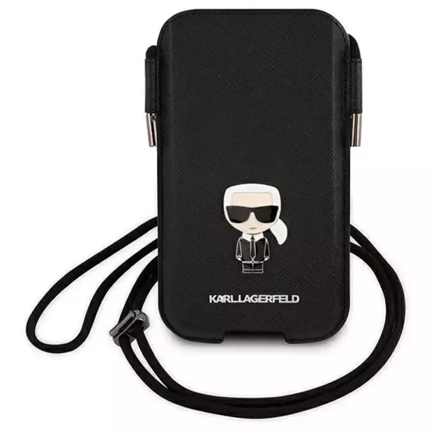 Karl Lagerfeld Torebka KLHCP12MOPHKMK 6,1  czarny/black hardcase Saffiano Ikonik Karl s 1