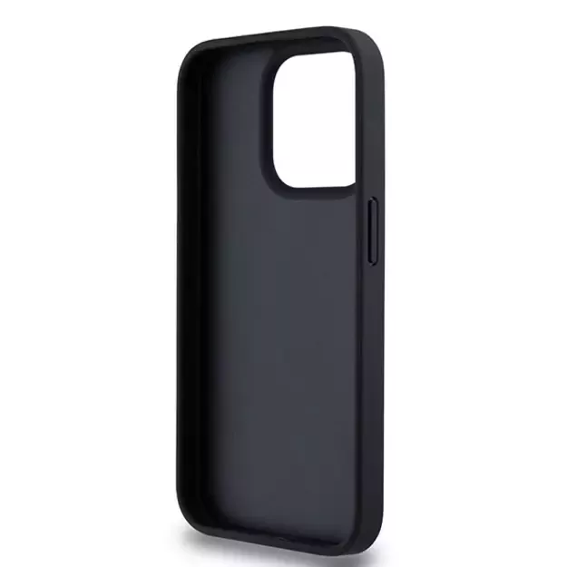 DKNY Leather Checkered Mono Pattern &amp  Printed Stripes iPhone 15 Pro Case - Black 13