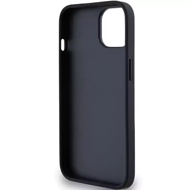 DKNY Leather Mono Stripe &amp  Metal Logo Case for iPhone 15 Plus / 14 Plus - Black 13