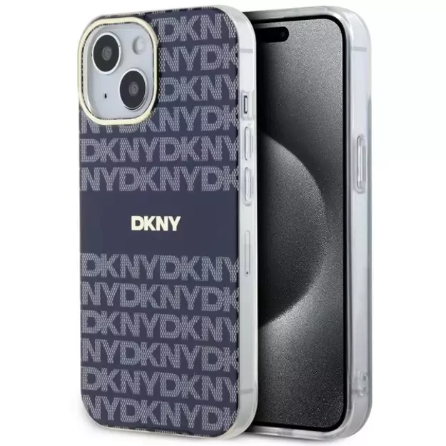 DKNY IML Mono &amp  Stripe MagSafe case for iPhone 15 / 14 / 13 - blue