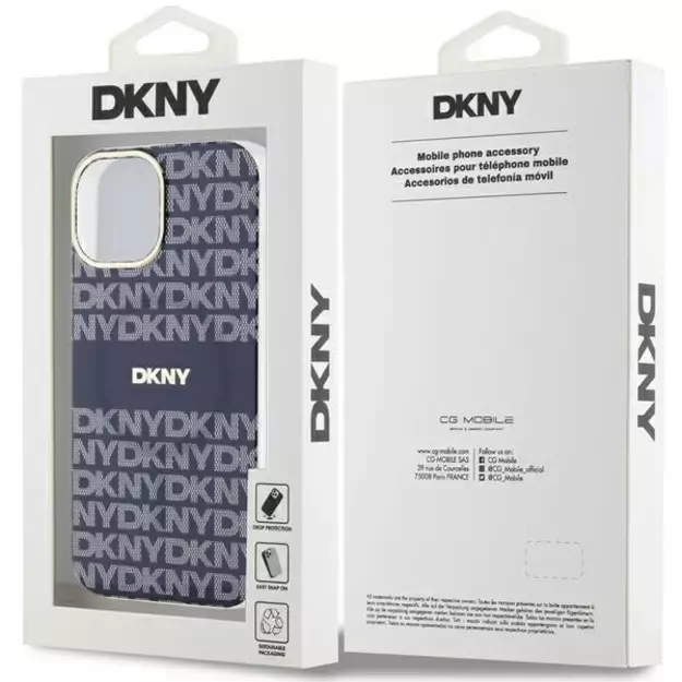 DKNY IML Mono &amp  Stripe MagSafe case for iPhone 15 / 14 / 13 - blue 14