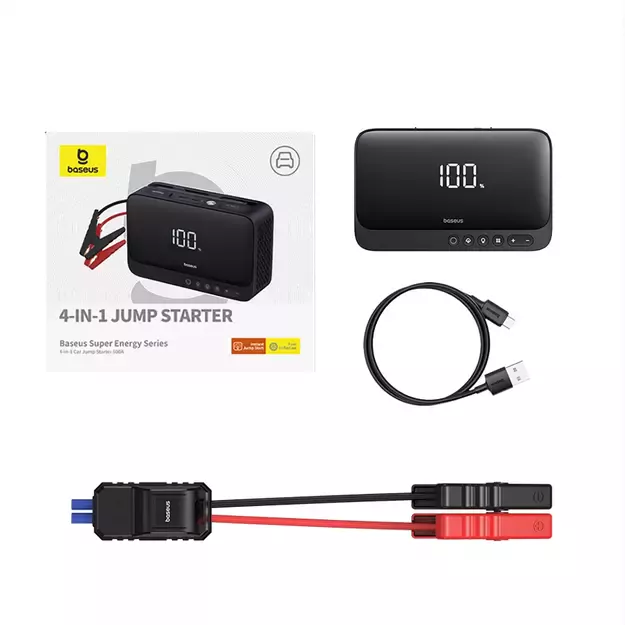 Jump starter Baseus Super Energy BS-CH013 4in1 600A with flashlight / powerbank 6000mAh / compressor - black 6