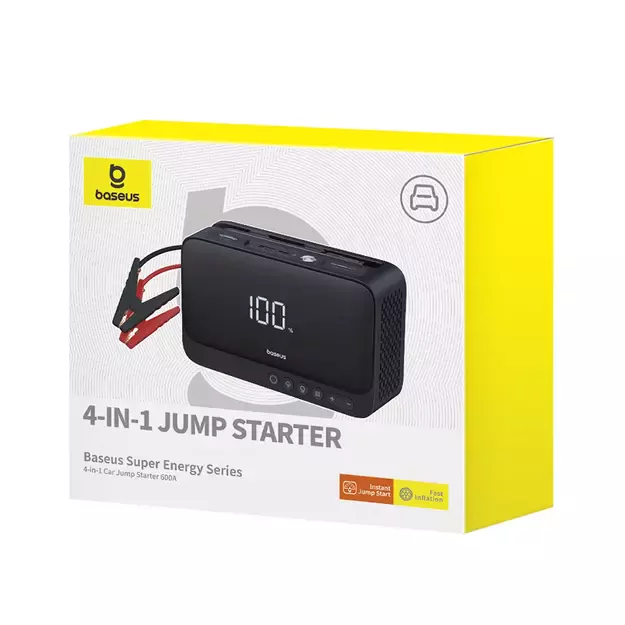 Jump starter Baseus Super Energy BS-CH013 4in1 600A with flashlight / powerbank 6000mAh / compressor - black 7
