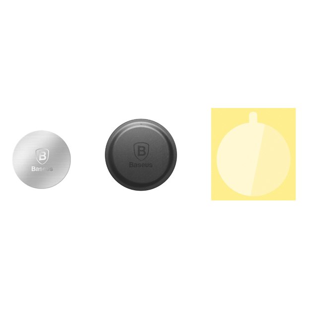 Baseus Magnet Iron Suit self-adhesive plates for magnetic holders - silver and black (2 pcs.) 6