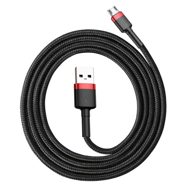 Baseus Cafule Cable CAMKLF-B91 USB-A / micro USB 2.4A 1 m - black and red 2