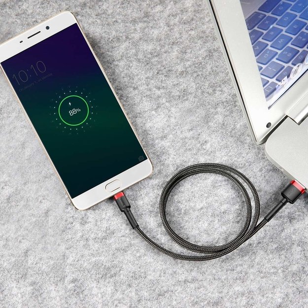 Baseus Cafule Cable CAMKLF-B91 USB-A / micro USB 2.4A 1 m - black and red 8
