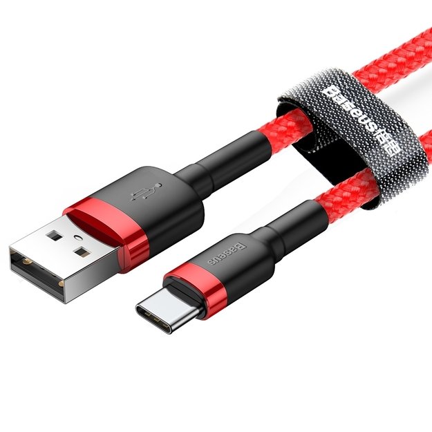 Baseus Cafule Cable durable nylon cable USB / USB-C QC3.0 2A 2M red (CATKLF-C09) 2