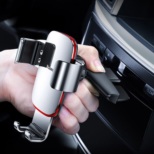 Baseus Metal Age Gravity Car Mount Metal Gravity Car Mount for CD Slot Black (SUYL-J01) 9