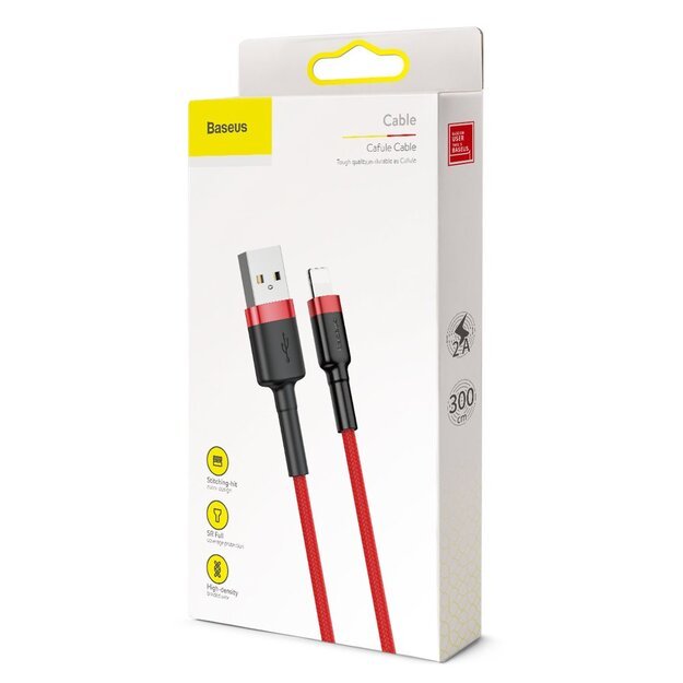 Baseus Cafule USB-A / Lightning 2A QC 3.0 cable 3 m - red 8