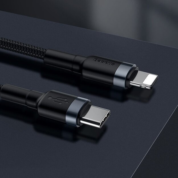 Baseus CATLKLF-G1 Lightning - USB-C PD QC cable 18W 480Mb/s 1m - black and gray 7