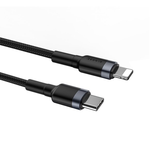 Baseus CATLKLF-G1 Lightning - USB-C PD QC cable 18W 480Mb/s 1m - black and gray 3