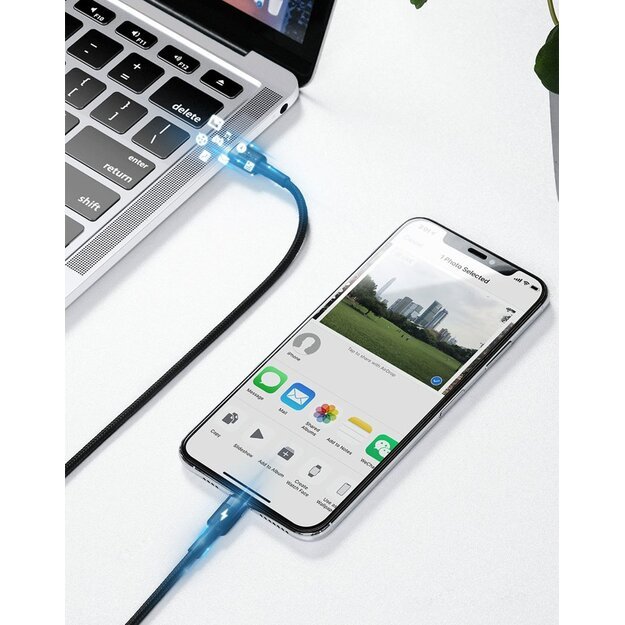 Baseus CATLKLF-G1 Lightning - USB-C PD QC cable 18W 480Mb/s 1m - black and gray 10