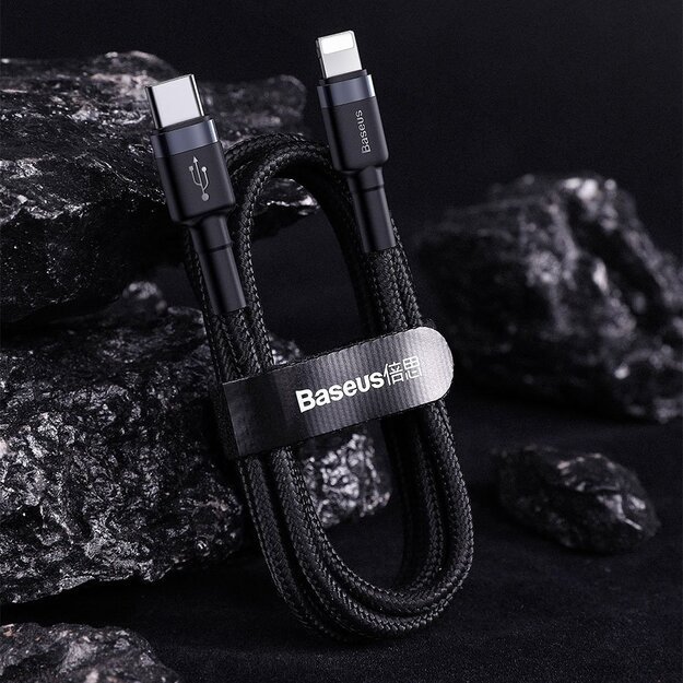Baseus CATLKLF-G1 Lightning - USB-C PD QC cable 18W 480Mb/s 1m - black and gray 12
