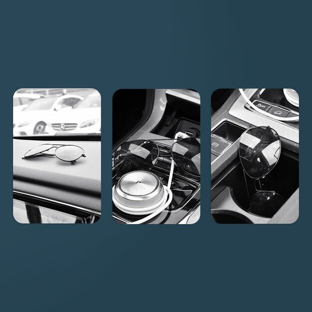Baseus Car Holder Glasses Clip Silver (ACYJN-B0S) 7