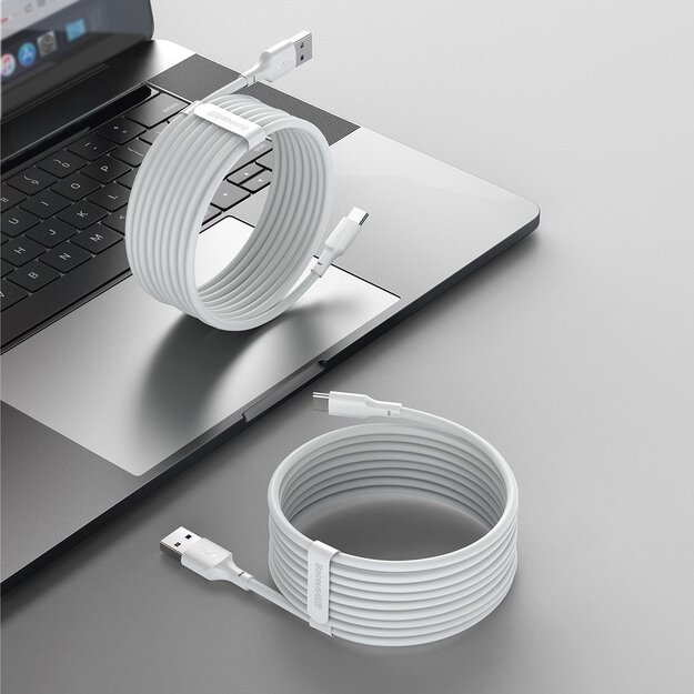 Baseus 2x USB-A - USB Type C cable fast charging Quick Charge 40 W 5 A 1.5 m - white (TZCATZJ-02) 7