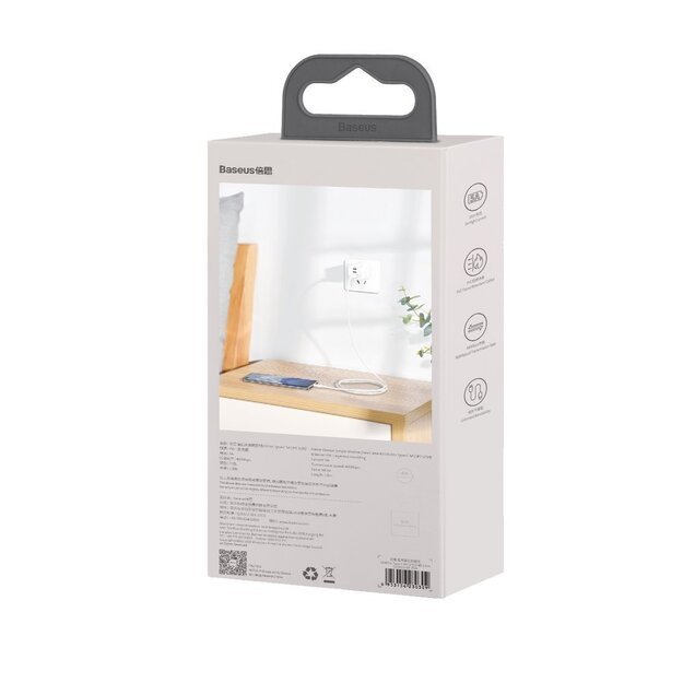 Baseus 2x USB-A - USB Type C cable fast charging Quick Charge 40 W 5 A 1.5 m - white (TZCATZJ-02) 11