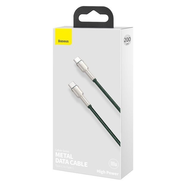 Baseus Cafule Series Metal Data USB-C / USB-C PD QC SCP 100W 5A 2 m cable - green 4