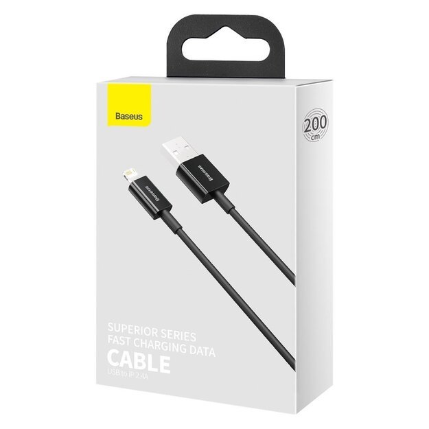 Baseus Superior USB - Lightning cable 2.4 A 2 m black (CALYS-C01) 4