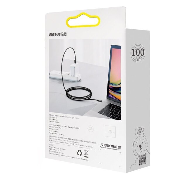 Baseus CATYS-B01 USB-C - USB-C PD QC FCP cable 100W 5A 480Mb/s 1m - black 9