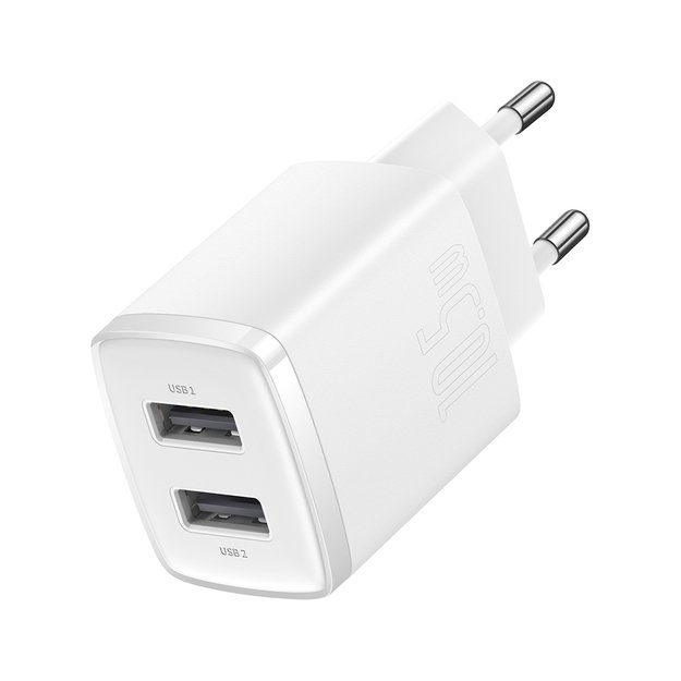 Baseus Compact charger 2x USB 10.5W white (CCXJ010202) 2