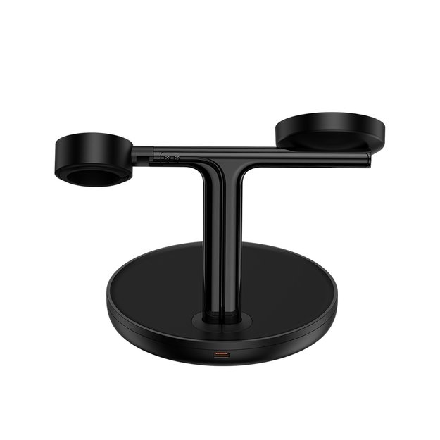 Baseus Swan inductive charger (compatible with MagSafe) stand for iPhone, Apple Watch, AirPods + 1m USB-C cable black (WXTE000101) 3