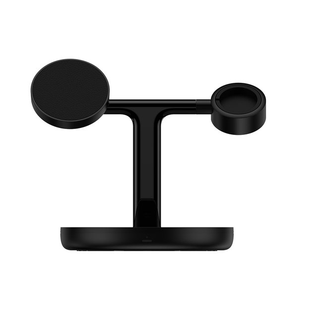 Baseus Swan inductive charger (compatible with MagSafe) stand for iPhone, Apple Watch, AirPods + 1m USB-C cable black (WXTE000101) 1