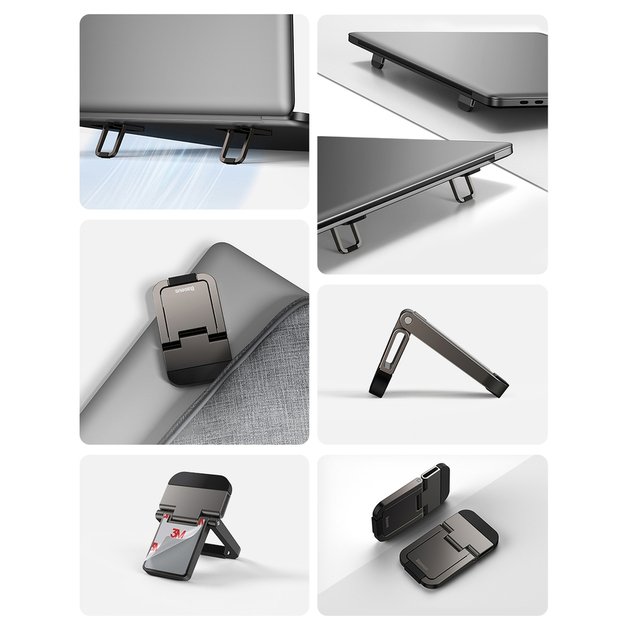 Baseus universal laptop feet stands (2 pcs.) gray (LUZC000013) 14