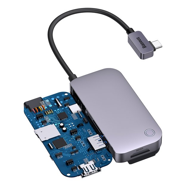 Baseus PadJoy universal 6in1 USB-C USB-C HUB for tablet / smartphone - dark gray 6