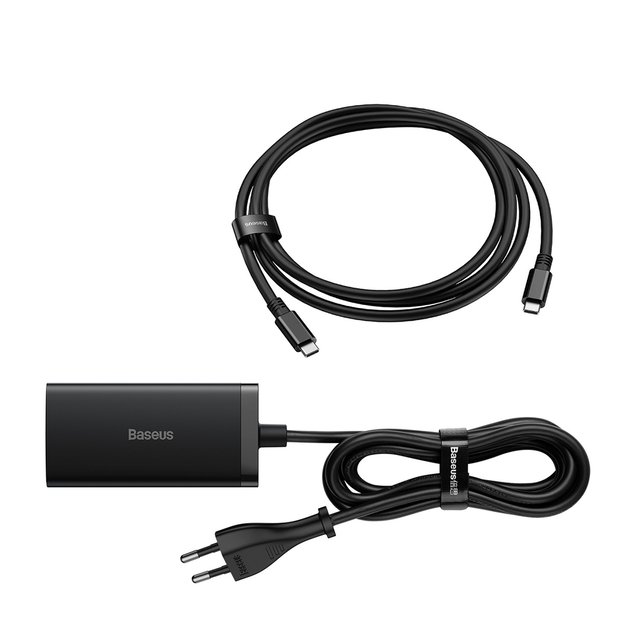 Baseus fast charger GaN5 Pro HUB HDMI 2 x USB-C / USB-A / HDMI 4K 30Hz 1.5m black + USB-C cable - USB-C 100W 40Gb/s (USB4) 1m (CCGP110201) 5