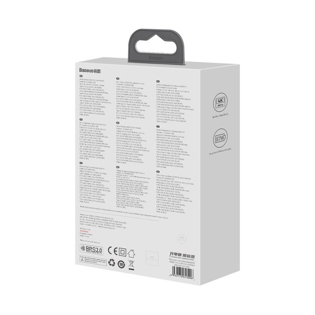 Baseus fast charger GaN5 Pro HUB HDMI 2 x USB-C / USB-A / HDMI 4K 30Hz 1.5m black + USB-C cable - USB-C 100W 40Gb/s (USB4) 1m (CCGP110201) 7
