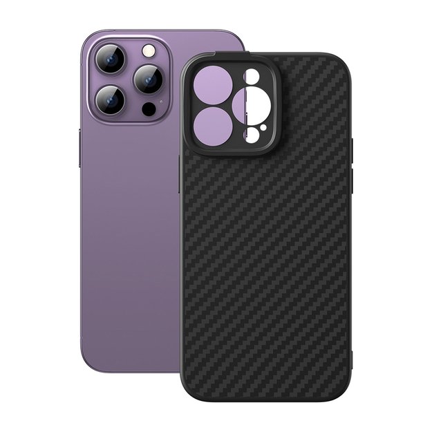 Armored case for iPhone 14 Pro compatible with MagSafe Baseus Synthetic Fiber tempered glass - black 2