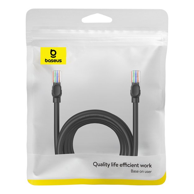Baseus High Speed ​​Cat 5 RJ-45 1000Mb/s Ethernet cable 8m round - black 1
