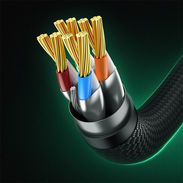 Baseus fast RJ45 cat. network cable. 8 40Gbps 8m braided black 9