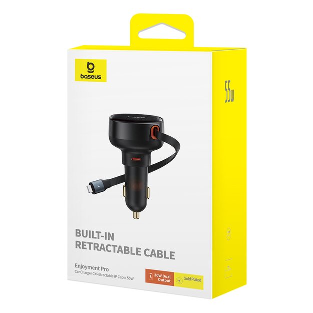 Baseus Enjoyment Pro USB-C (female) / Lightning (male) 60W car charger - black 8